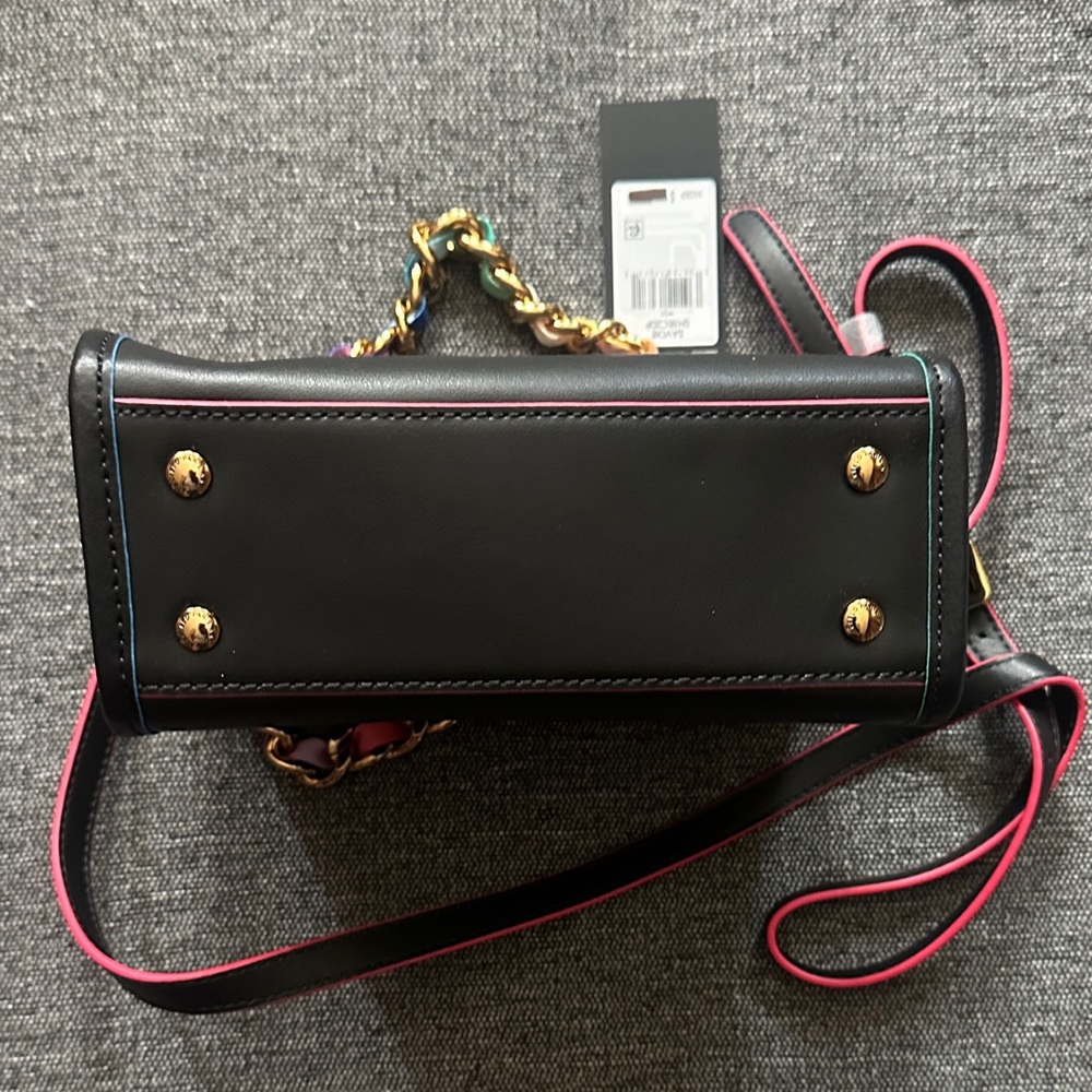 Karl Lagerfeld Black Crossbody with Rainbow-Trim Gold Chain SAVOIE - Picture 5 of 6